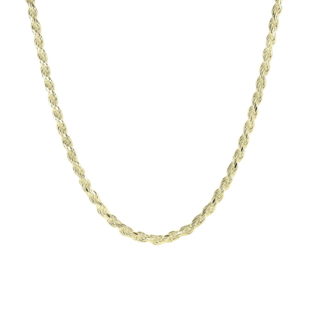 14k Gold over Real  Sterling Silver Rope chain